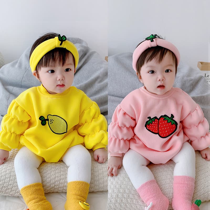 Chunqiu Baby Thin Onesie for Girls Cotton Bodysuit Outing Set Clothing 5-8 Months
