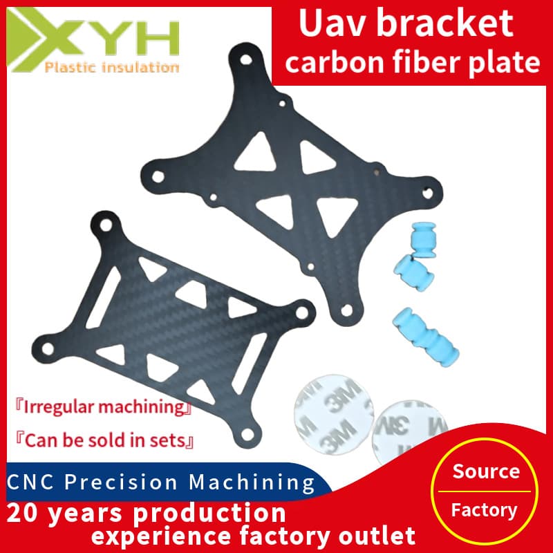 CNC Carved Carbon Fiber Plate Drone Frame Impact-Resistant Drone Frame Assembly Accessory Free Sample