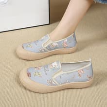 2025 New Non-slip Comfortable Cloth Shoes Women's Single Shoes Flat Wear-Resistant Casual Shoes One-Step Lazy Shoes Women Can Be Delivered on behalf of Women