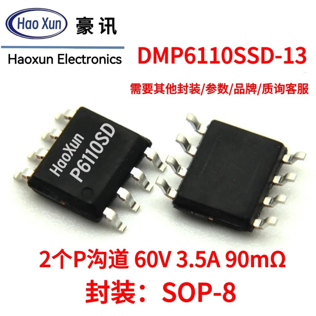 MOSFET 60V 3.5A Dual P-Channel Field Effect Transistor MOSFET SMD SOP8 New DMP6110SSD-13