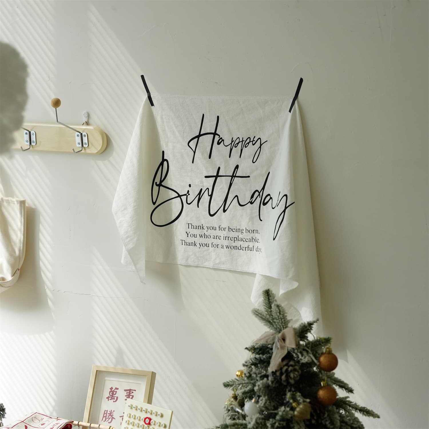 Happy birthday hanging cloth, photography prop, ins-style shooting background fabric