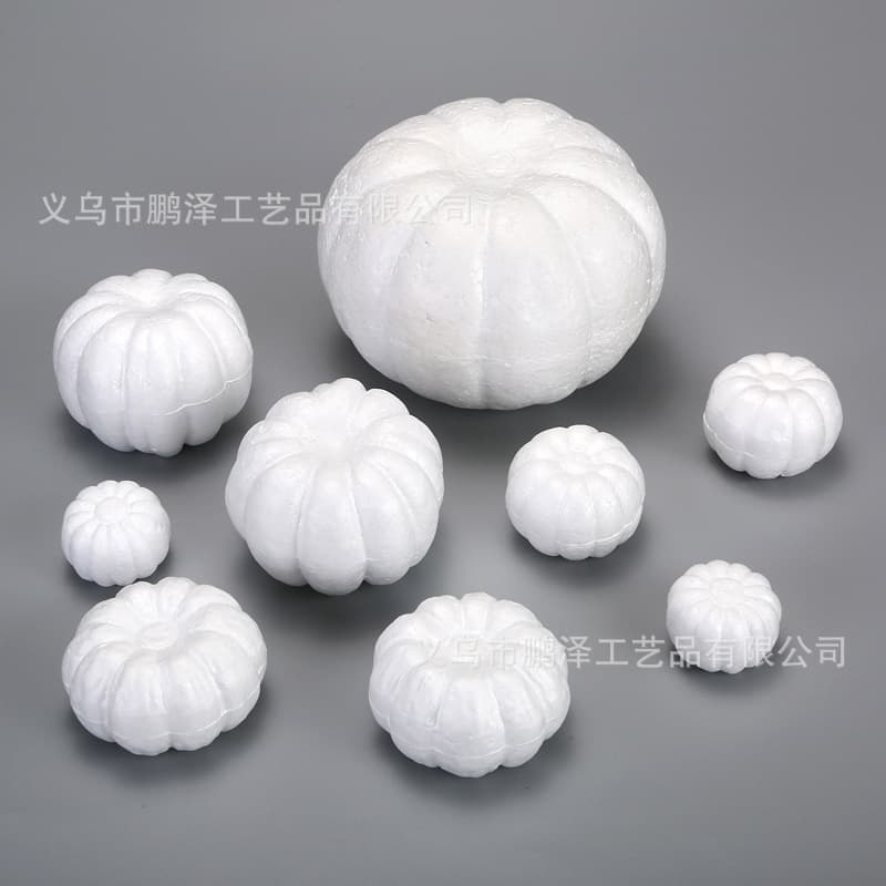 Foam Pumpkin White Base for Kindergarten DIY Crafts, Kids Painting Accessories, Halloween Christmas Simulated Pumpkin