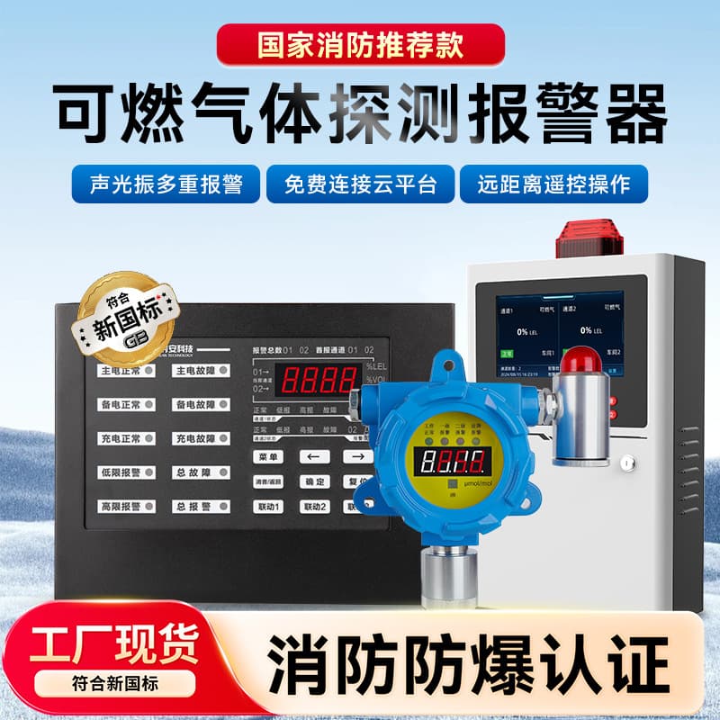 Industrial Explosion-Proof Combustible Gas Detection Alarm, Concentration Tester for Paint, Gas, LPG, Paint Booths, Commercial Use