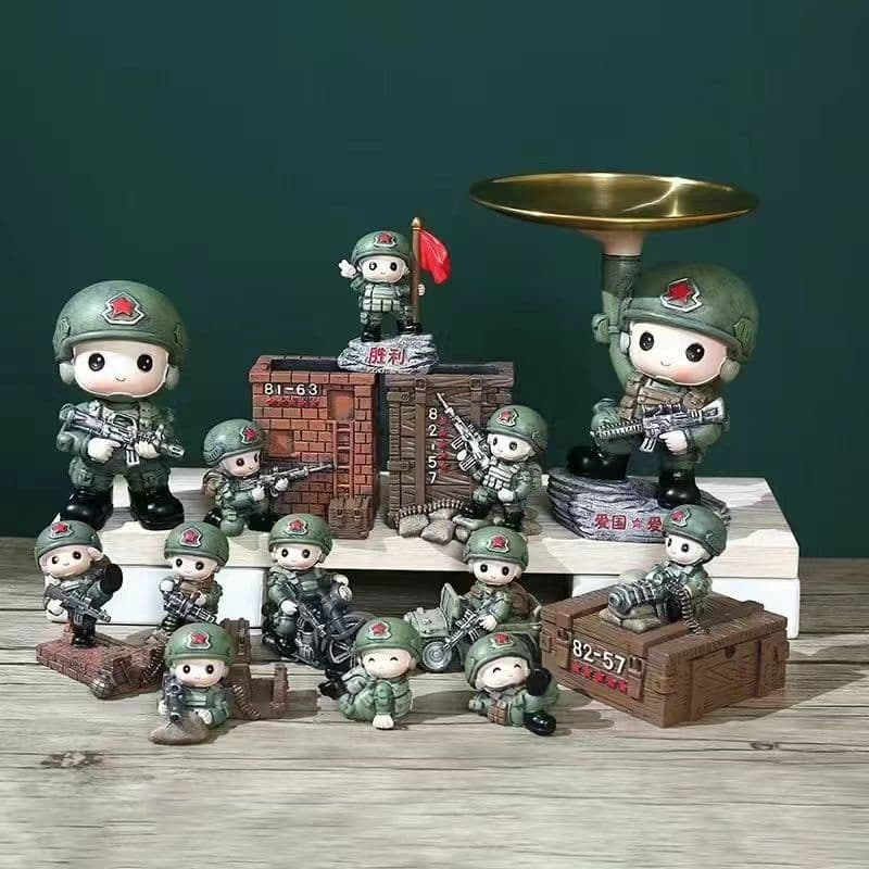 Soldier Brother Gift Soldier Military Souvenir Desktop Resin Ornament Police Doll Birthday Gift Baking Insert