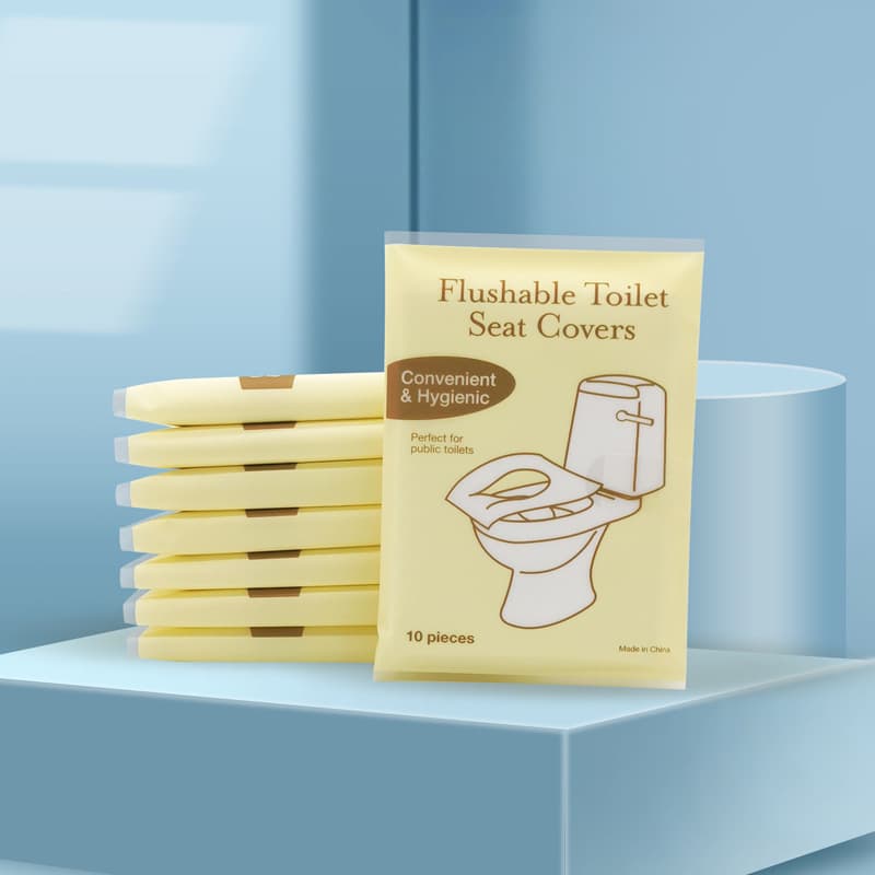 Neutral English Packaging Disposable Toilet Seat Covers, 10 Sheets Water-Soluble Wood Pulp Paper, Factory Direct Shipping Since 2011