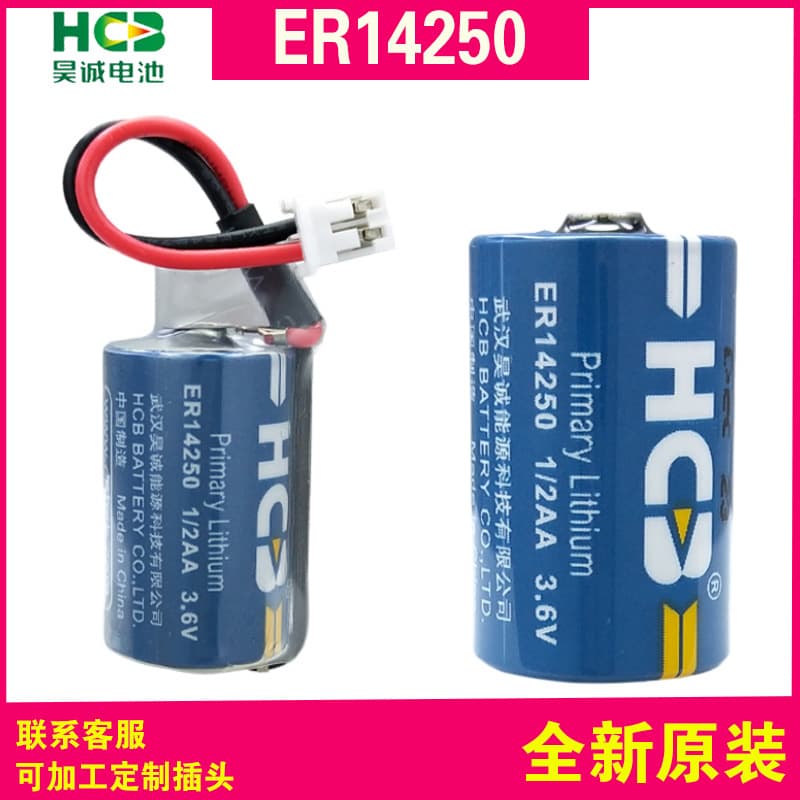 Haocheng ER14250 Dedicated 3.6V Lithium Thionyl Chloride Battery 1/2AA for Electronic Tags, Delta Programmable PLC