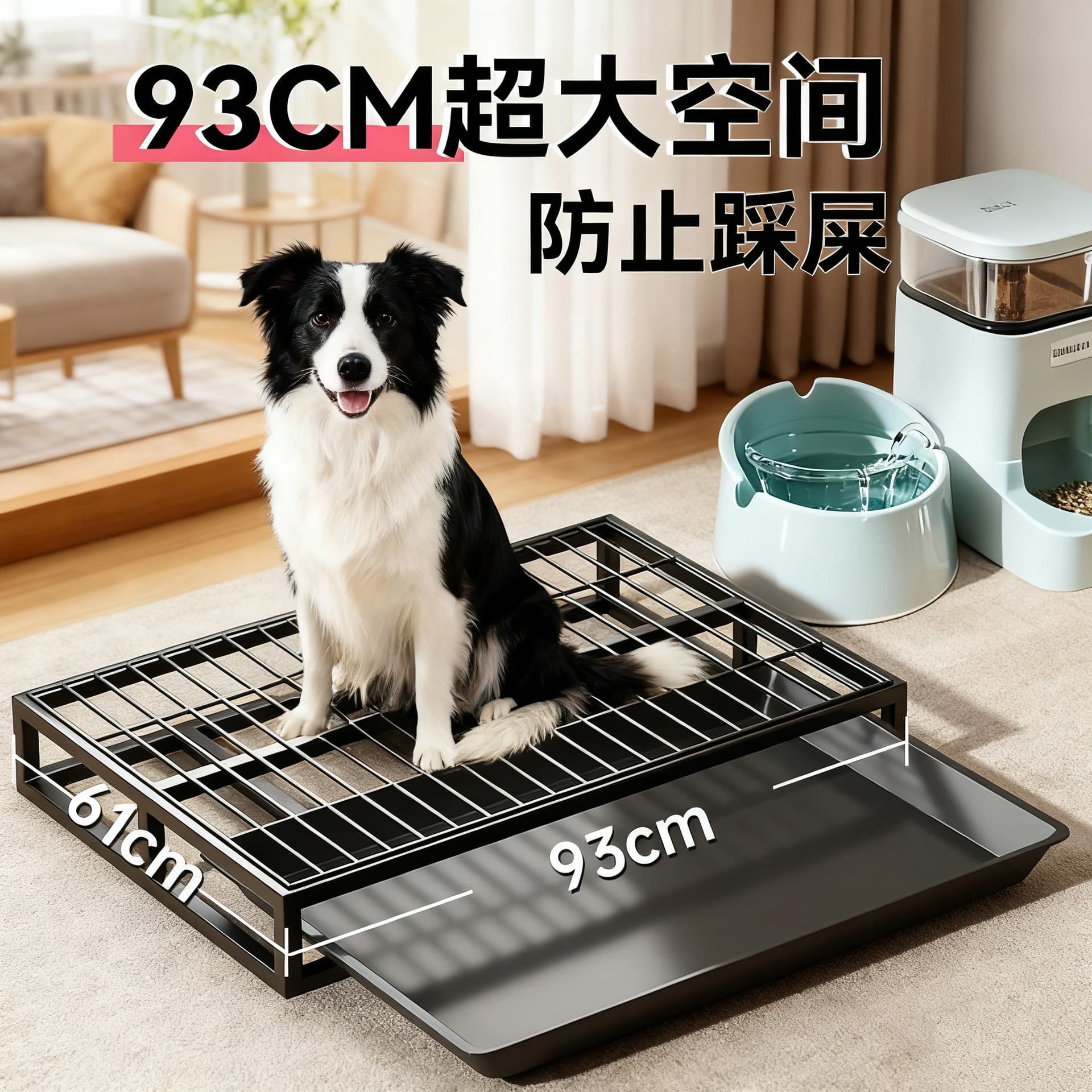 Extra Large Dog Toilet for Kennel, Border Collie, Golden Retriever, Professional Training, Thickened and Reinforced Anti-Splash Stainless Steel Dog Toilet