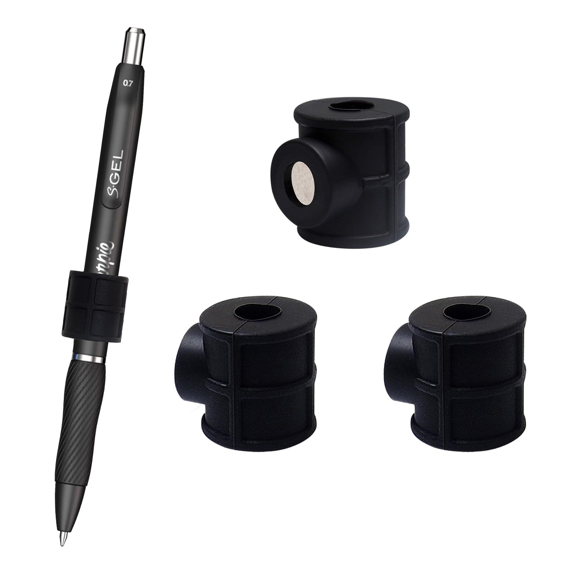 Magnetic Pen/Pencil Holder, Adjustable Silicone Stand for Most Pens (Fridge/Whiteboard/Office/Classroom/Kitchen Use)