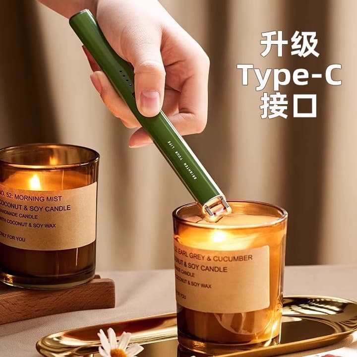 Aromatherapy Candle Pulse Igniter, Electronic Rechargeable Long Handle Lighter Ignition Rod Ignition Gun Type-C