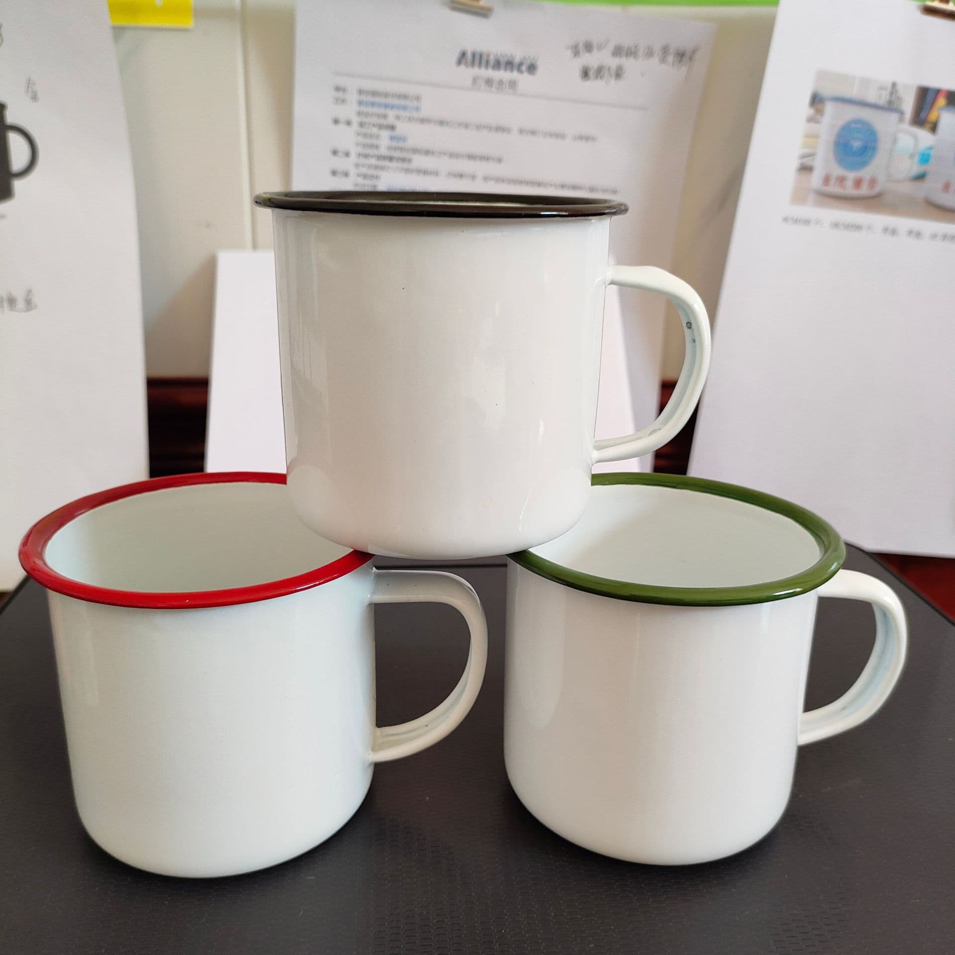 Thick Enamel Mug Cross-Border Hot-Selling Iron Tea Mug Iron Magnetic Rod Nostalgic Enamel Cup Retro Water Cup Wholesale
