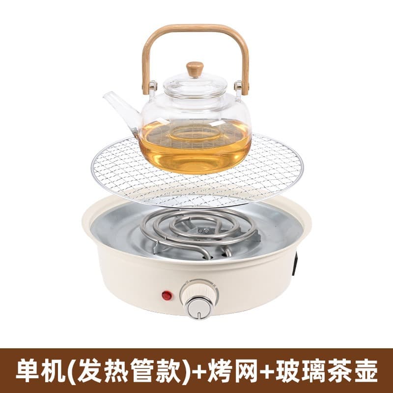 New Electric Ceramic Stove for Stove-top Tea Brewing, Multi-functional Home Tea Maker with Glass Teapot Set