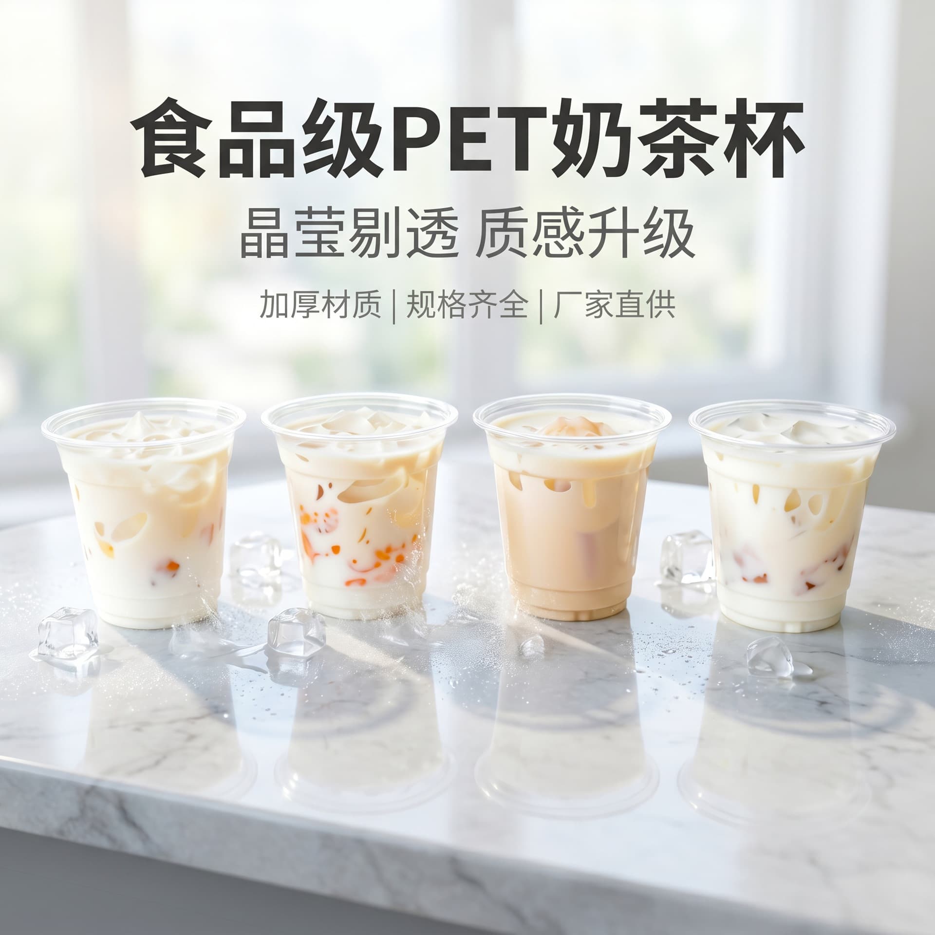 Ins-style trendy milk tea cup, disposable cold drink cup, plastic coffee cup, PET transparent beverage cup, single cup