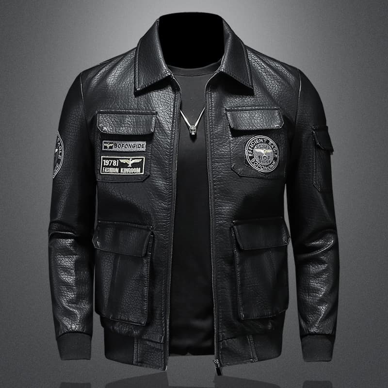 New Autumn/Winter Men's Casual Leather Jacket Motorcycle Coat Slim Fit Korean Style Turn-down Collar PU Leather Jacket
