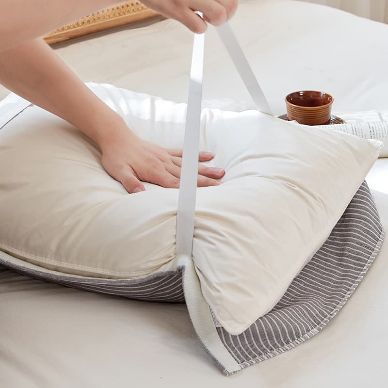 Oil-Resistant Single Men's Pillowcases with Ties, Pure Cotton Gauze Single or Pair, Non-Slip, Fixed Anti-Drop Design