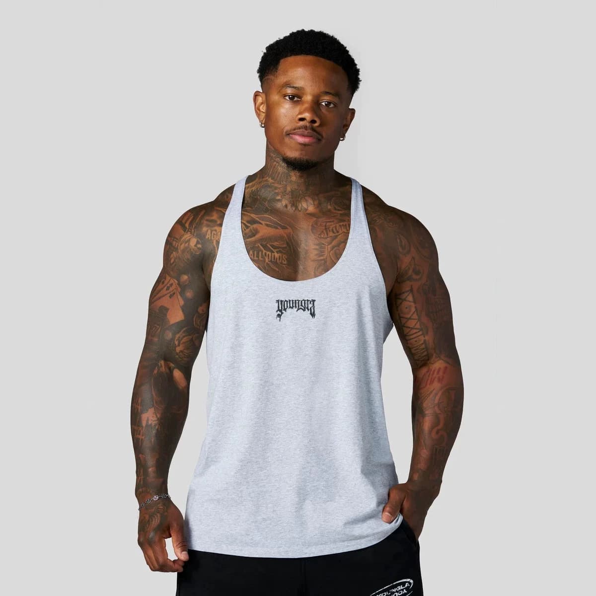 YOUNGLA American Style New Men's Vest Muscle Sports Fitness Cotton Print Casual Trendy Sleeveless T-Shirt