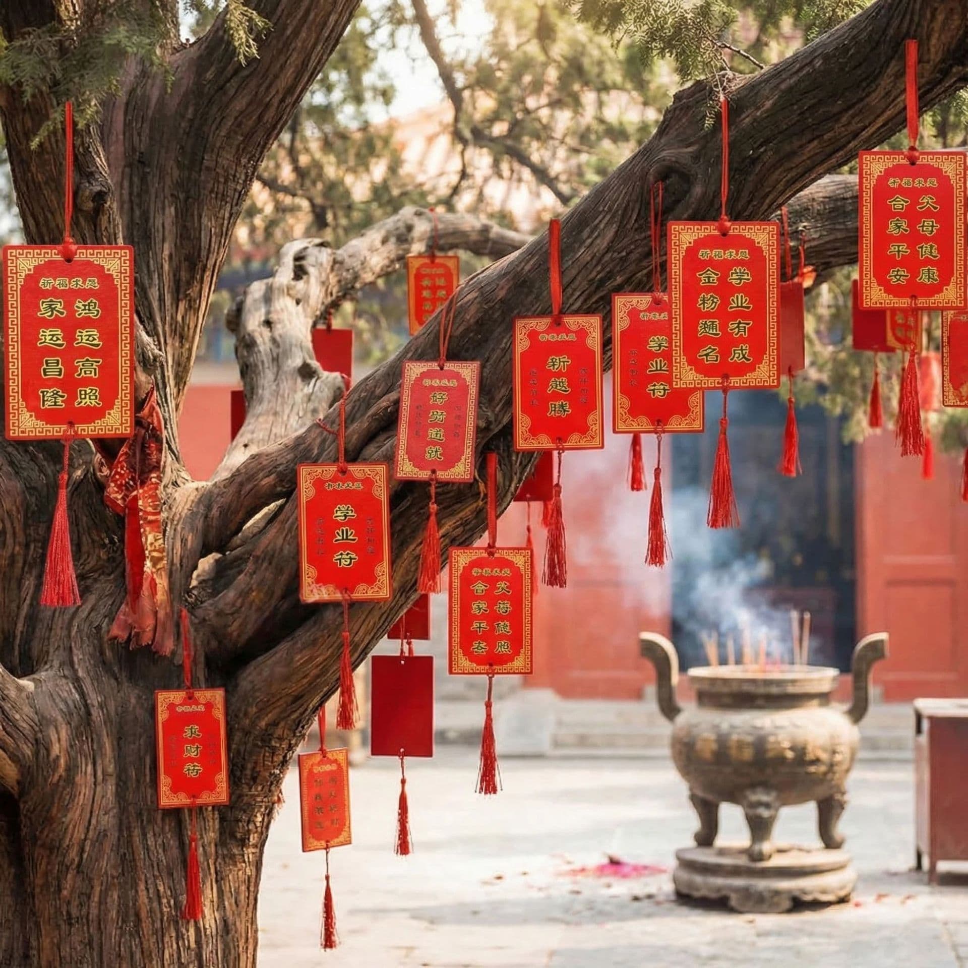 Wooden Wish Board Prayer Board Heartfelt Wish Handwritten Prayer Hanging Peace Temple Blessing Card Event Decoration