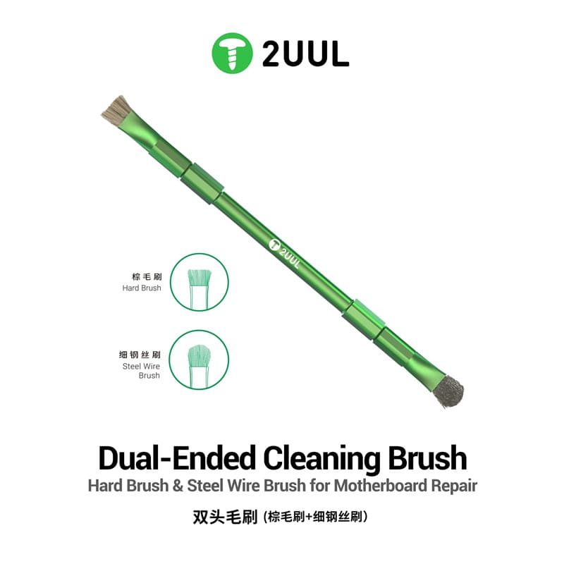 2UUL CL15 Repair Double-Head Brush Hard Bristle Brush Cleaning Dust Circuit Motherboard Chip IC
