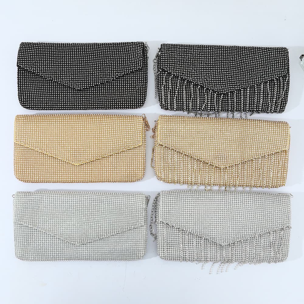 Diamond-encrusted bags, women's envelope bags, women's bags, personalized, fashionable and high-end clutch bags, trendy and versatile chain bags, shoulder bags