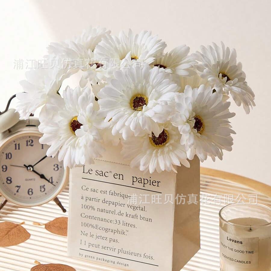 Artificial Gerbera Bridal Bouquet, African Daisy Fake Flowers, Romantic Nordic Style Home Decoration