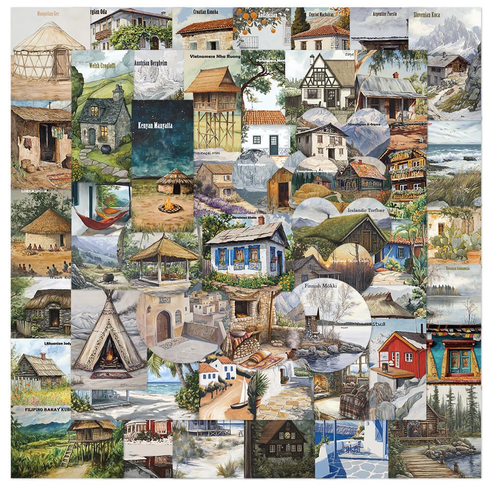 50 Country Wall Art Stickers Diary Computer Handbook Mobile Phone Diary Skateboard Guitar Scrapbook Diary Decoration