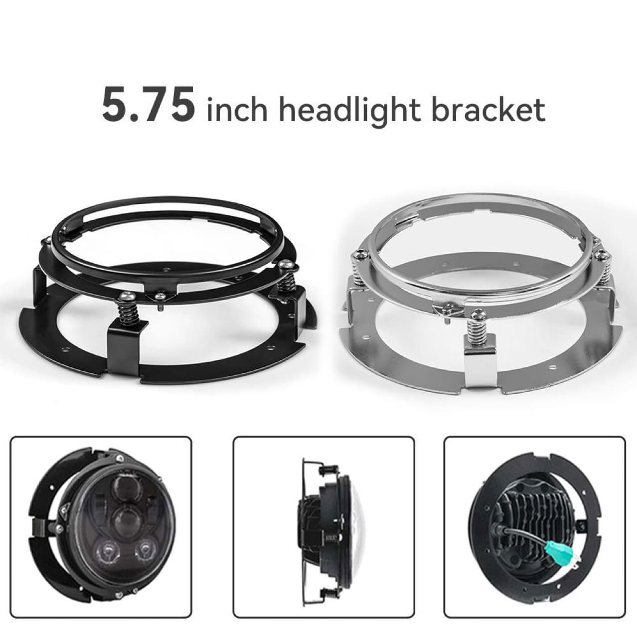 5.75-inch Bracket for Harley Davidson Motorcycle, 5.75-inch Harley Davidson Headlight Modification Accessory Bracket