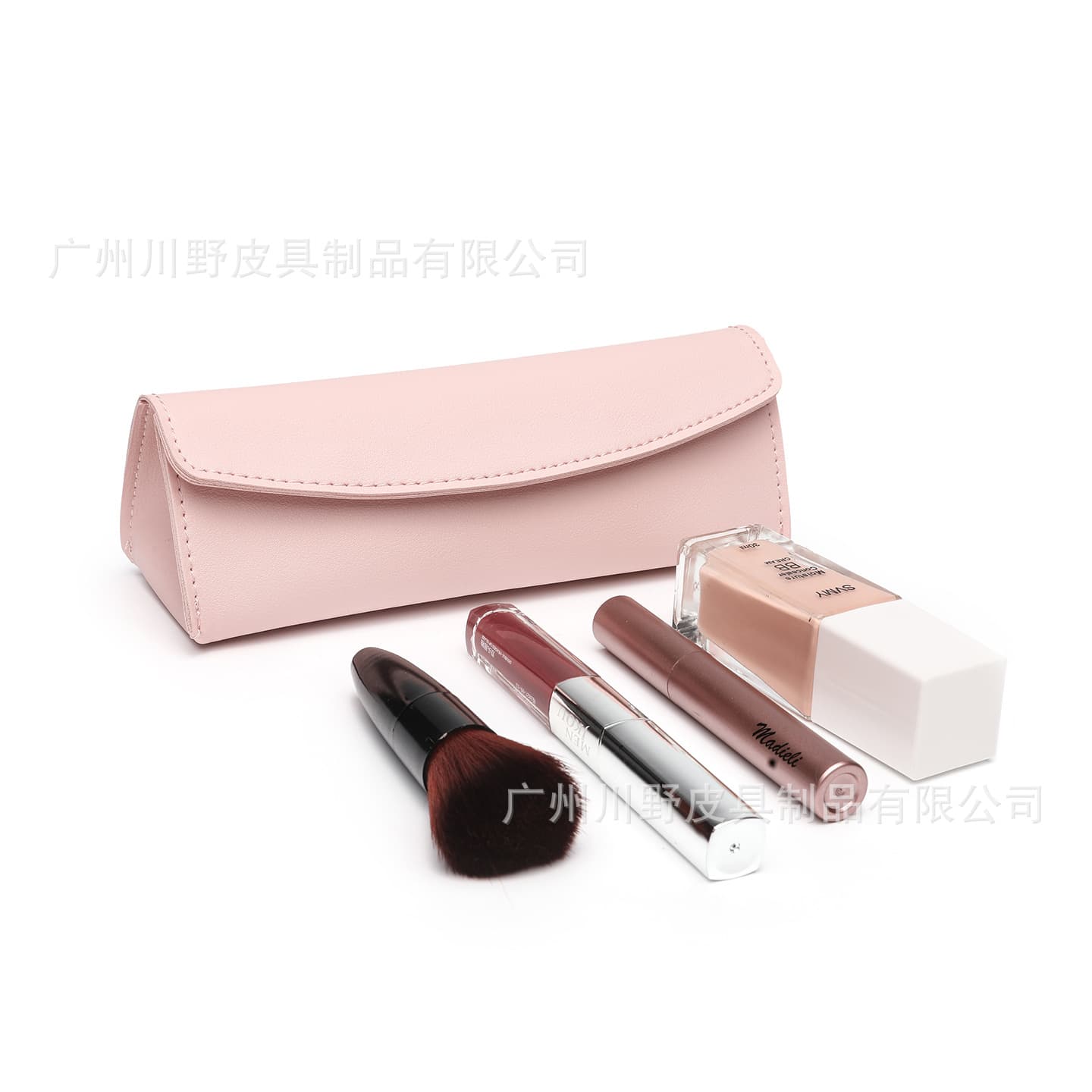 Cross-border Korean-style makeup brush storage bag, fashionable leather brush and nail art storage pouch, portable makeup brush cosmetic bag