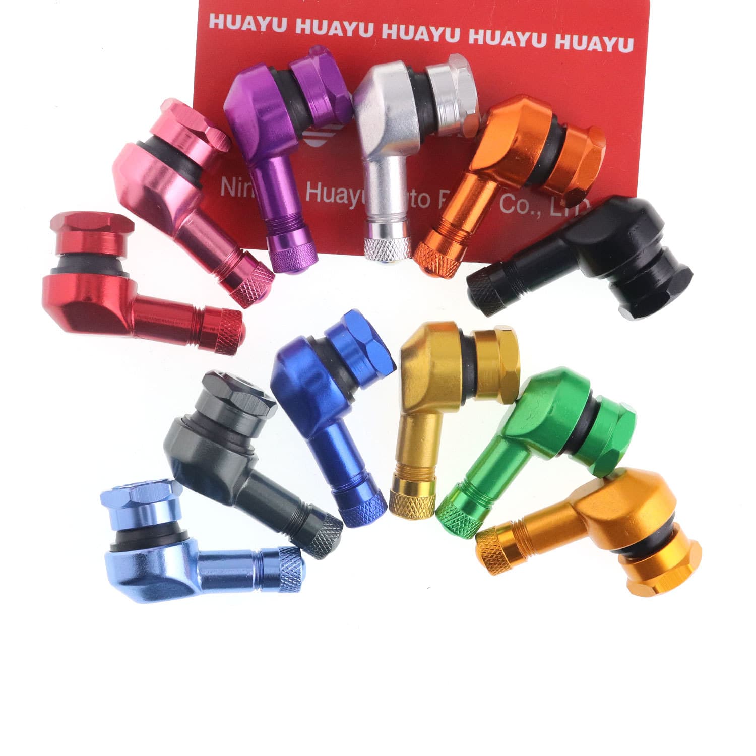 Motorcycle CNC Valve Stem, Electric Vehicle Modified Tire Aluminum Alloy NCY TWPO Valve Tip, Right-Angle Valve Mouth