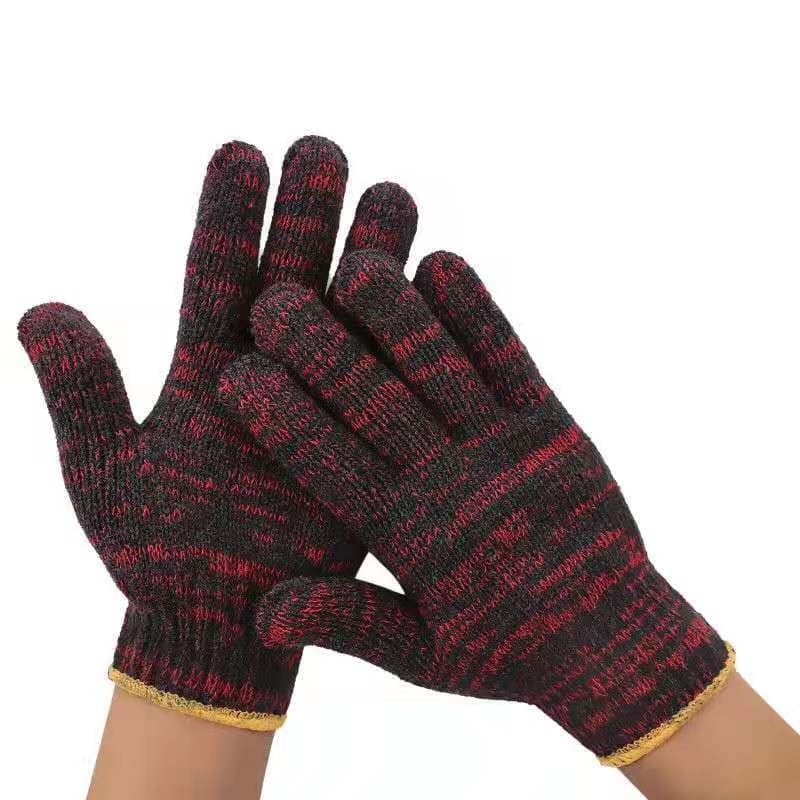 Labor protection gloves, red cotton thread cotton yarn thick style, processing high-temperature resistant work warmth mechanical labor universal wholesale.