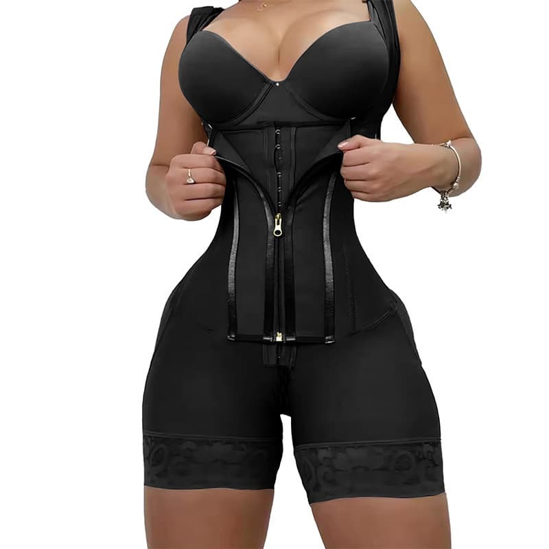 European and American Strong Firming Bodysuit Waist Trainer Postpartum Shapewear Adjustable Plus Size Slimming Vest for Women