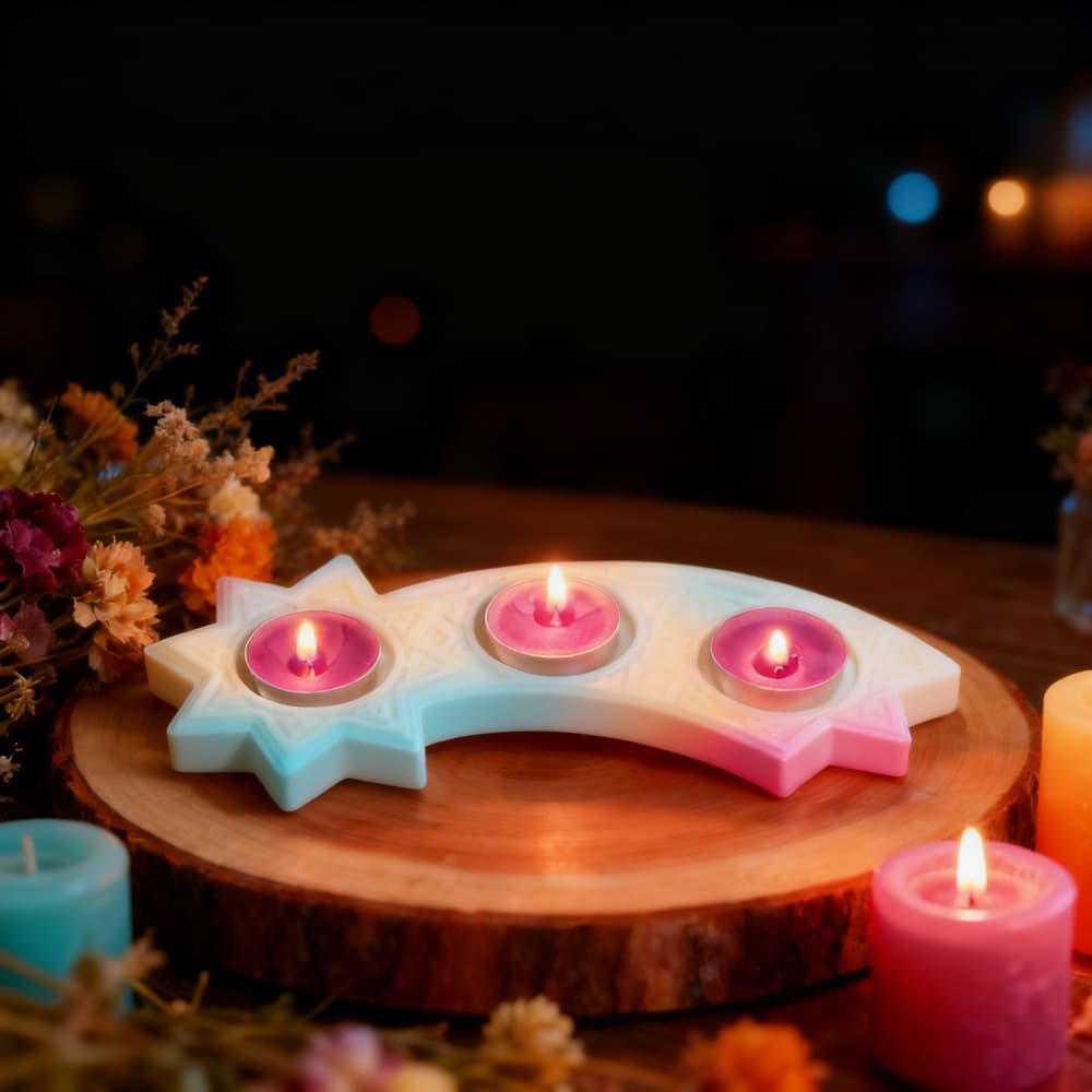 Silicone Mold Irregular Christmas Star Candle Holder Shape White Wholesale DIY S2293 Mousse