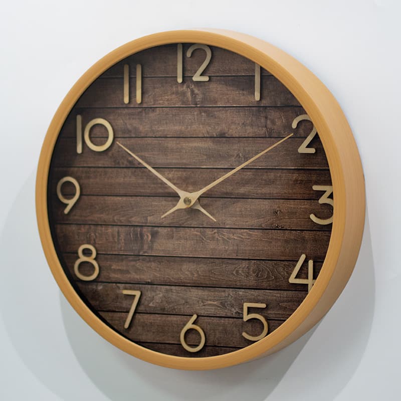 Clock wall clock living room simple Zhangzhou clock wall clock wallclock log style quartz clock wall-mounted
