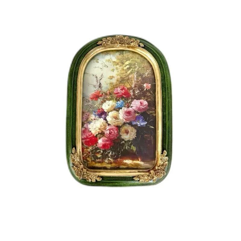 Classic Vintage Nostalgic Decorative Picture Frame Oil Painting Frame Wholesale Arch American Style Hanging Painting Resin Photo Frame Wall-Mountable Frame