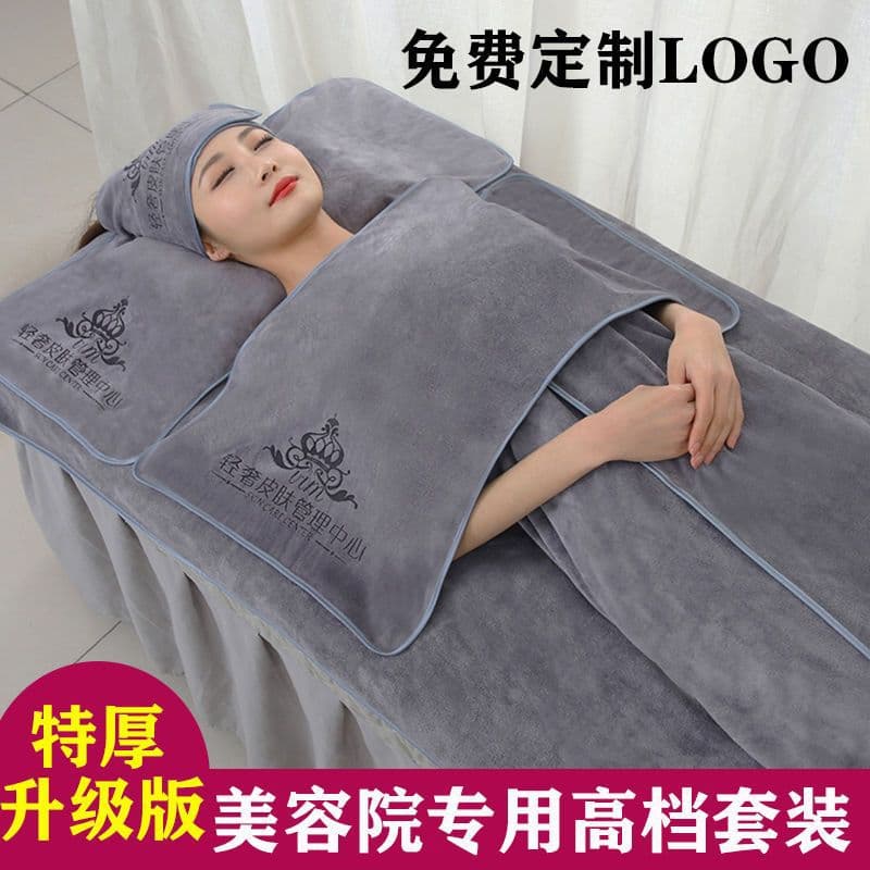 Customizable Beauty Salon Towel Sets: Hair Wrapping, Bed Covering, Skin Management Towels, and Bath Towels with Logo Printing