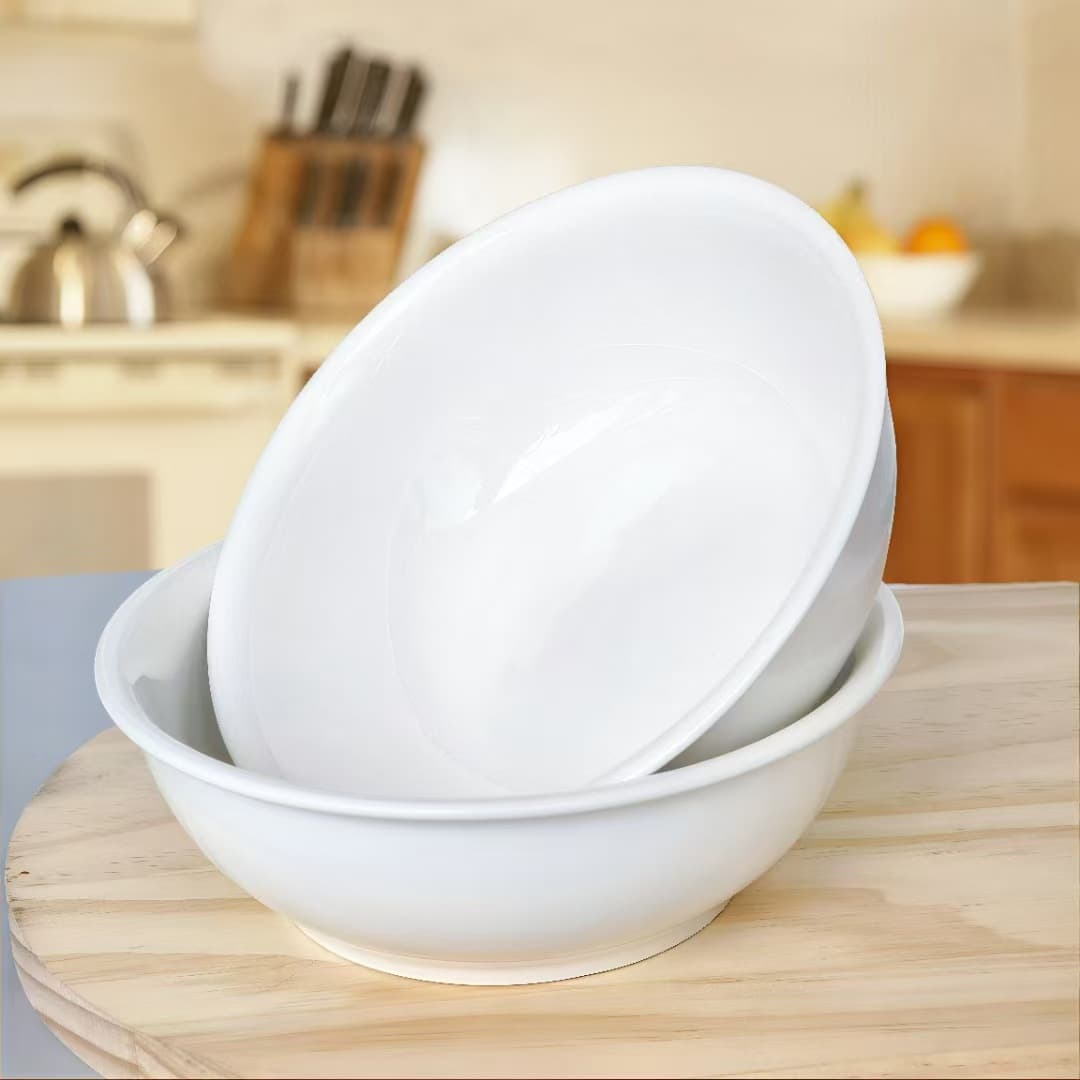 Pure White Minimalist Ceramic Bowl Tableware Hotel Restaurant Pure White Soup Bowl Noodle Bowl Household Rice Bowl Soup Bowl Material Bowl