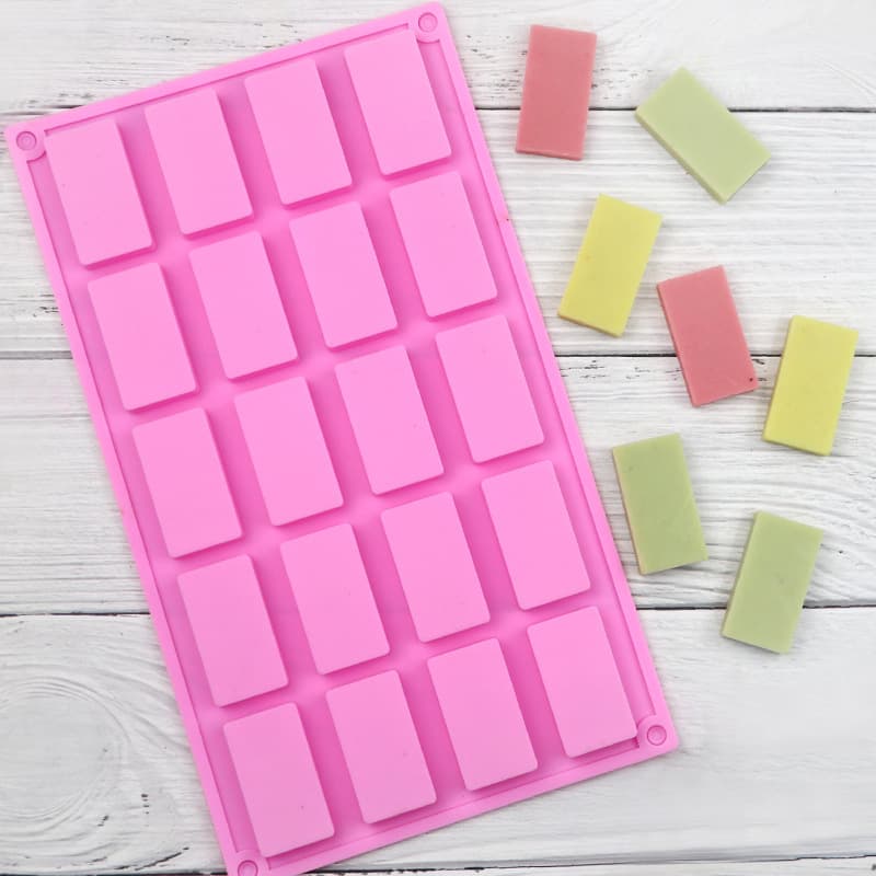 Dubi 20-Cell Small Rectangle Chocolate Mold, Soap Mold, Silicone Cookie Mold, Jelly Mold