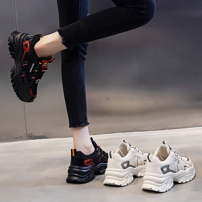 Single shoes 2026 shallow mouth new heightening dad shoes sports shoes women's spring running women's thick-soled casual versatile women's shoes