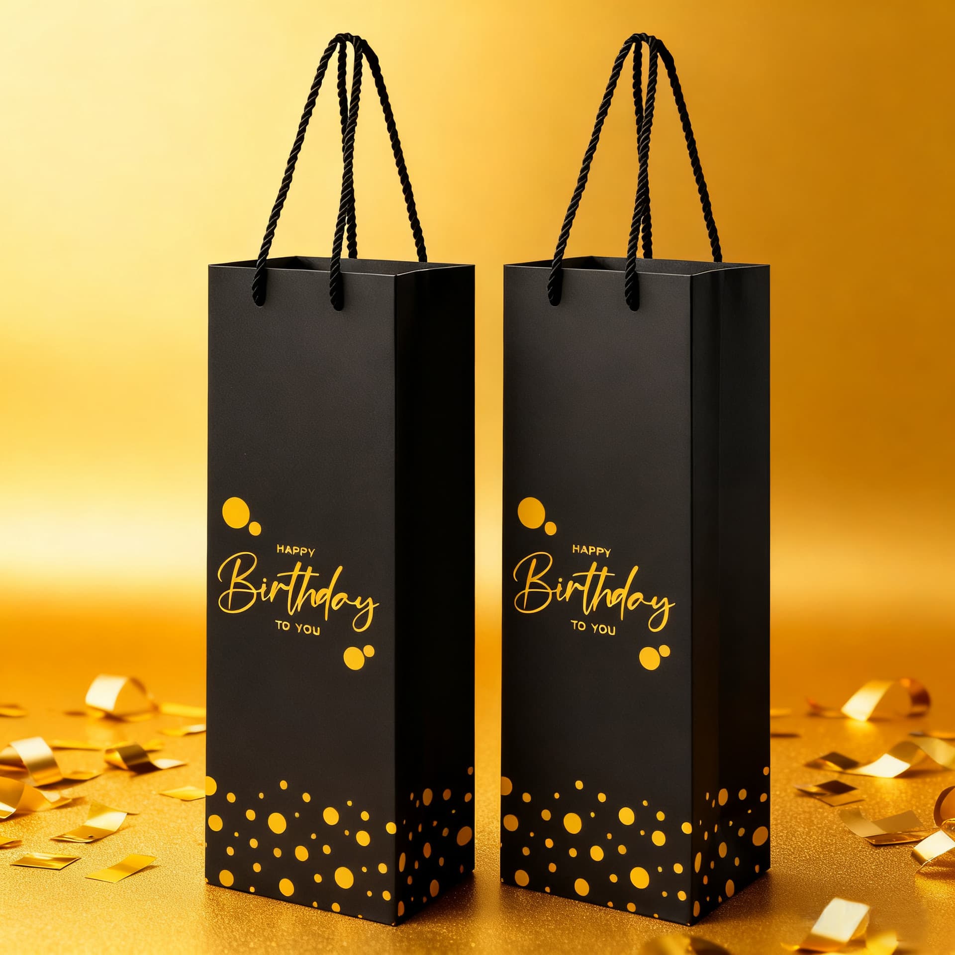 Happy Birthday paper bag, high-end red wine bag, portable red wine packaging bag, Happy Birthday wine bag