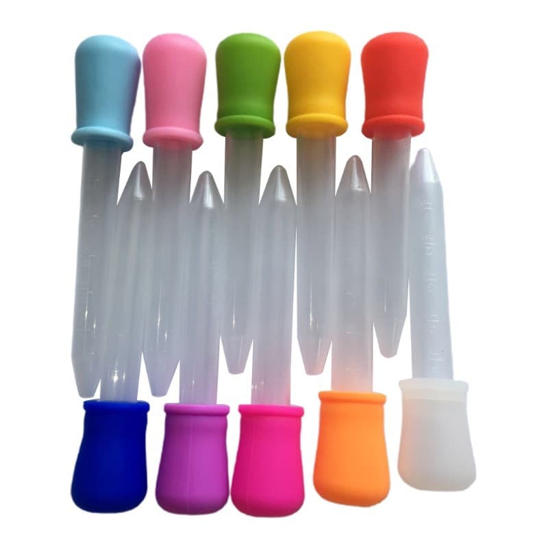In-Stock Silicone Dropper, Children's Dropper-Style Medicine Dispenser, 5ml Graduated Silicone Dropper