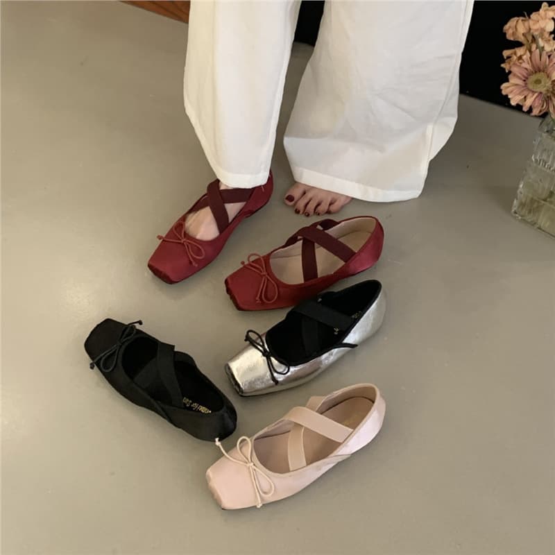 Women's Pink Satin Ballet Flats 2026 Spring Gentle Dress Ballet Evening Shoes