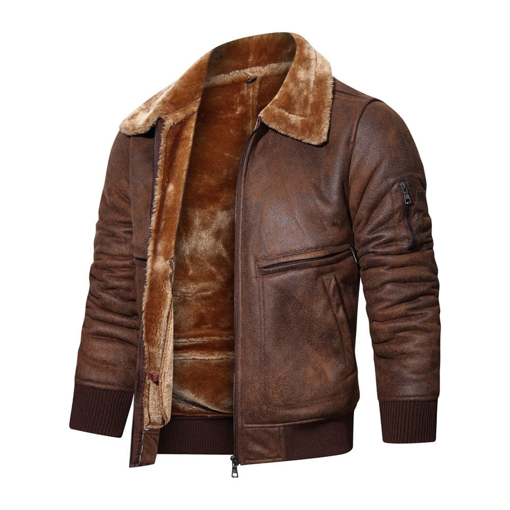 Cross-border Exclusive Amazon WISH eBay Lapel Fur Integrated Jacket Leather Coat Autumn/Winter Fashion European Style