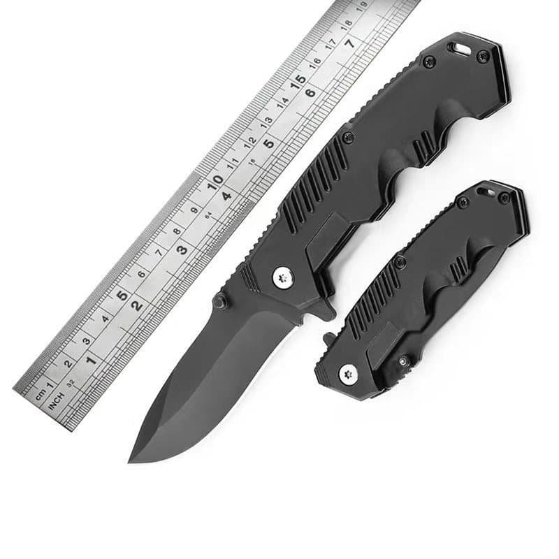 Factory wholesale outdoor outdoor stainless steel aluminum handle folding knife portable mini gift fruit folding knife small black knife