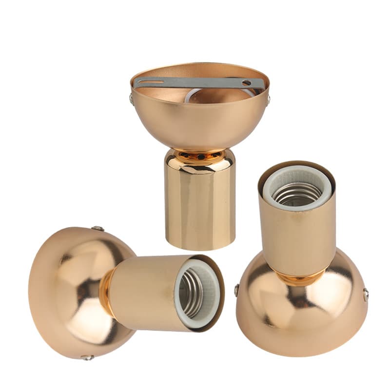 Ceiling Extended Lamp Holder Ceramic High Temperature Resistant Light Socket Lamp Decorative Fixture French Gold Accessories
