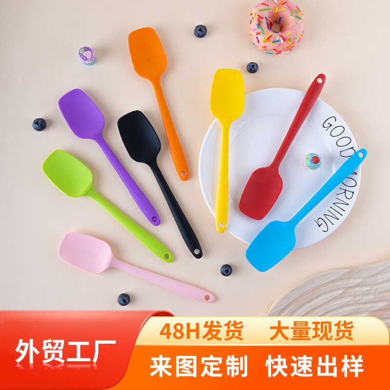 High-temperature resistant silicone small spatula, stirring spatula, milk pot spatula, baking scraper, T-scraper, spreader, dessert tools