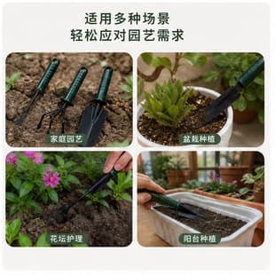 Gardening Combination Tool Set Shovel Grass Remover Plastic Handle Garden Shovel Iron Shovel Plastic Handle 4-Piece Set