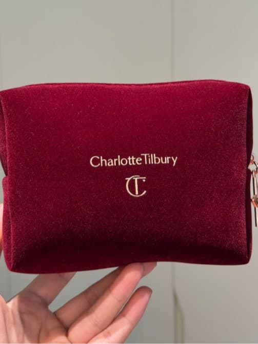 CT Wine Red Star Icon Velvet Cosmetic Bag, Velvet Makeup Bag, Coffee Velvet Cosmetic Bag Factory