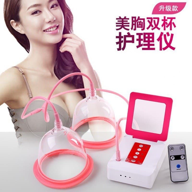 Cross-Border Electric Breast Device Chest Massager Breast Beauty Device Breast Enhancer Vacuum Dual Cup Care Device Home Use
