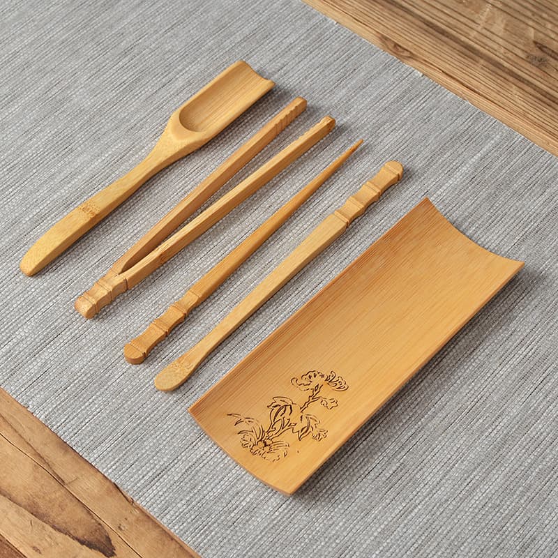 Manufacturer Wholesale Tea Measure Five-Piece Set, Tea Ceremony Accessories Including Scoop, Pick, Tongs, Six Gentlemen Set