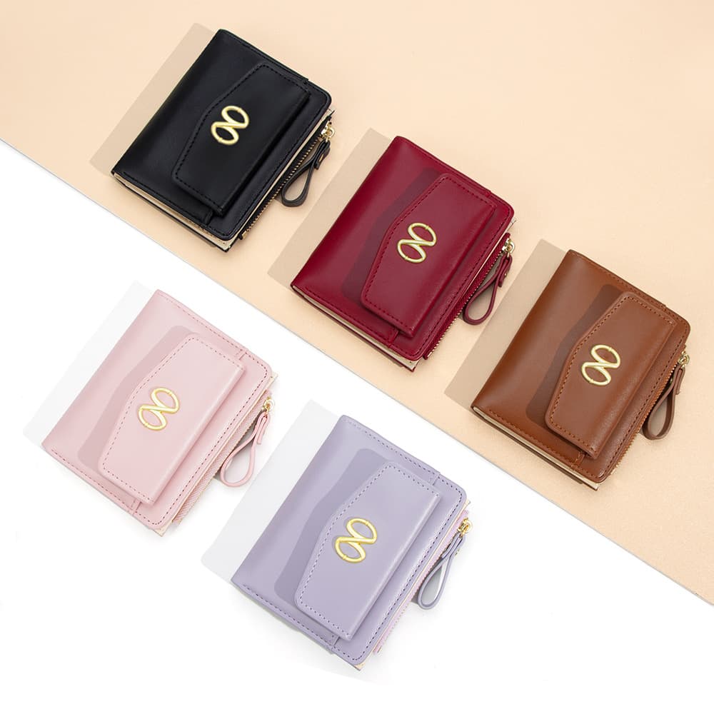 New Multifunctional Women's Wallet Card Holder PU Coin Purse Fashion Short Wallet