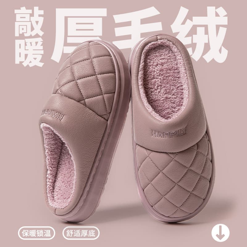 EVA cotton slippers for women in winter, waterproof, warm and non-slip, indoor home, thick-soled couple outer wear cotton slippers for men in autumn and winter