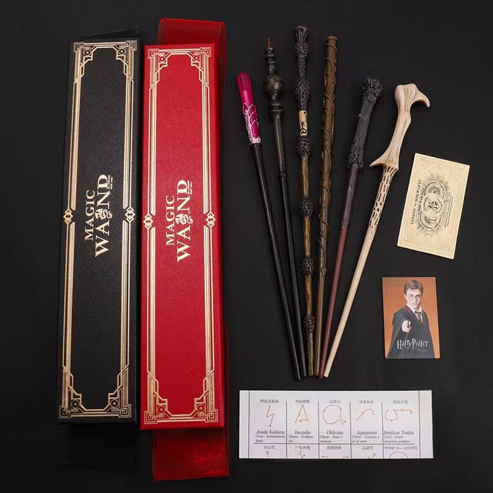 Harry Potter Wand Gold Ribbon Gift Box Harry Potter Magic Wand Metal Core Christmas Gift Cross-Border Toy